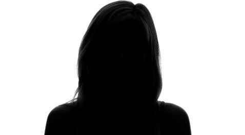 grey animated silhouette of a female in a suit