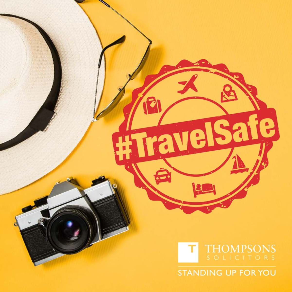 camera and sun hat 