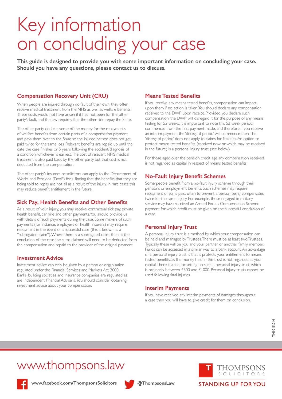 key information for concluding your case