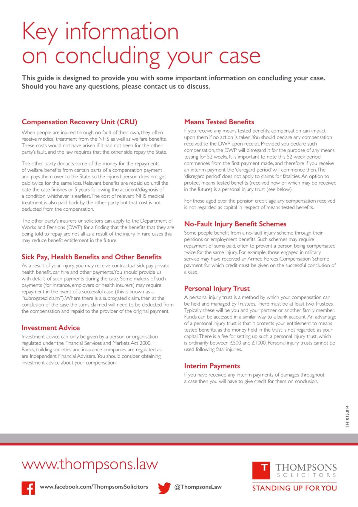key information for concluding your case