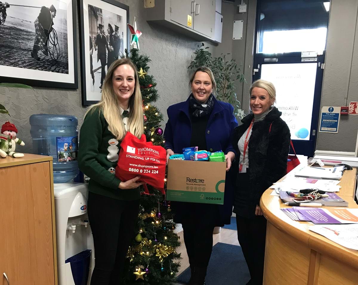 Harriet from Women's Aid with Catherine Cladingbowl and Louise Hobbs from Thompsons Solicitors