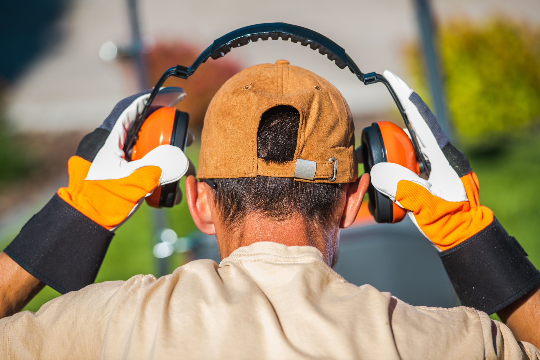 earmuffs gardener at work
