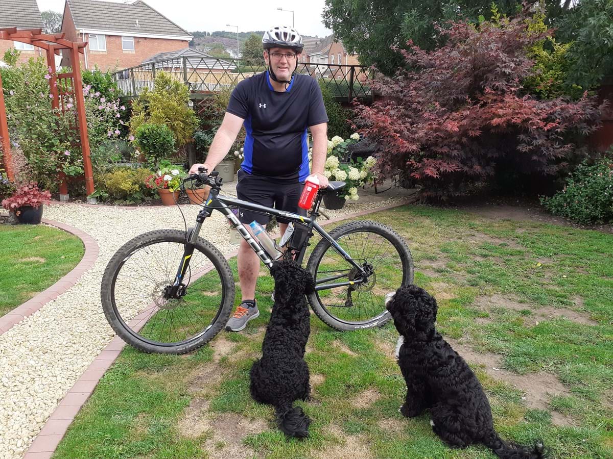 Steve Fitzwalter in his garden before the ride