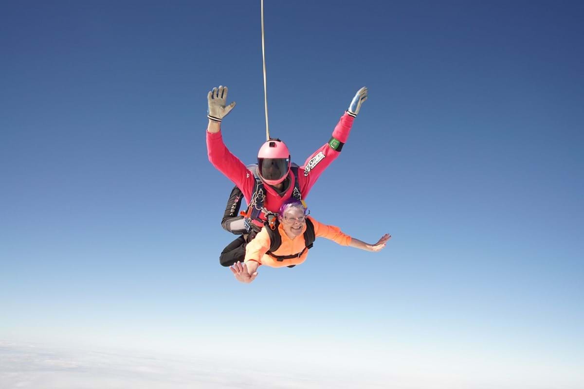 Julie sky-diving