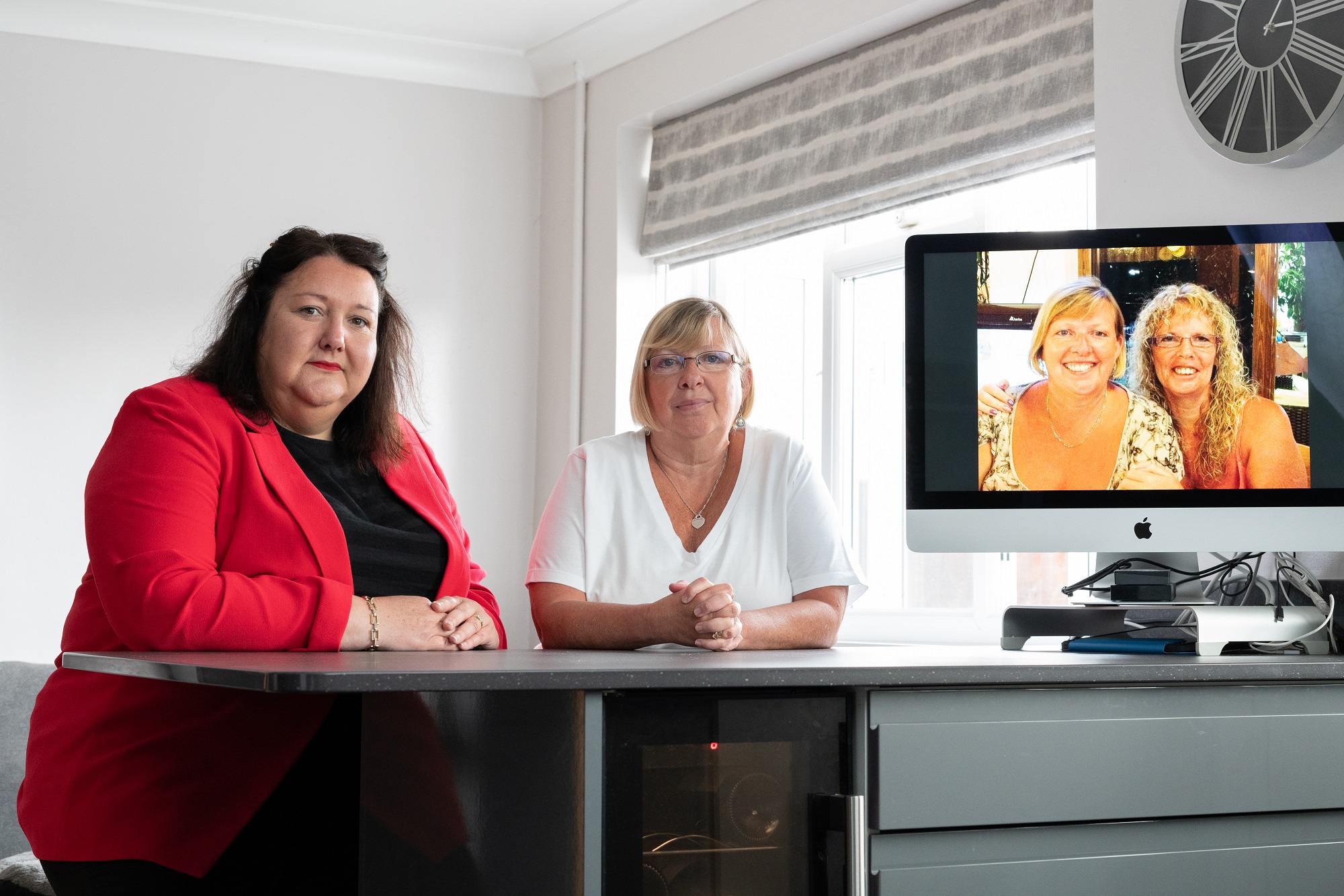 Amanda Jones of Thompsons Solicitors and Christine Flynn, Carol's sister