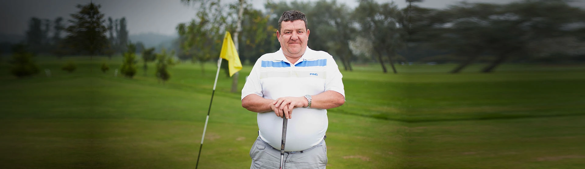 Our crush injuries client, Ian, on the golf course. 