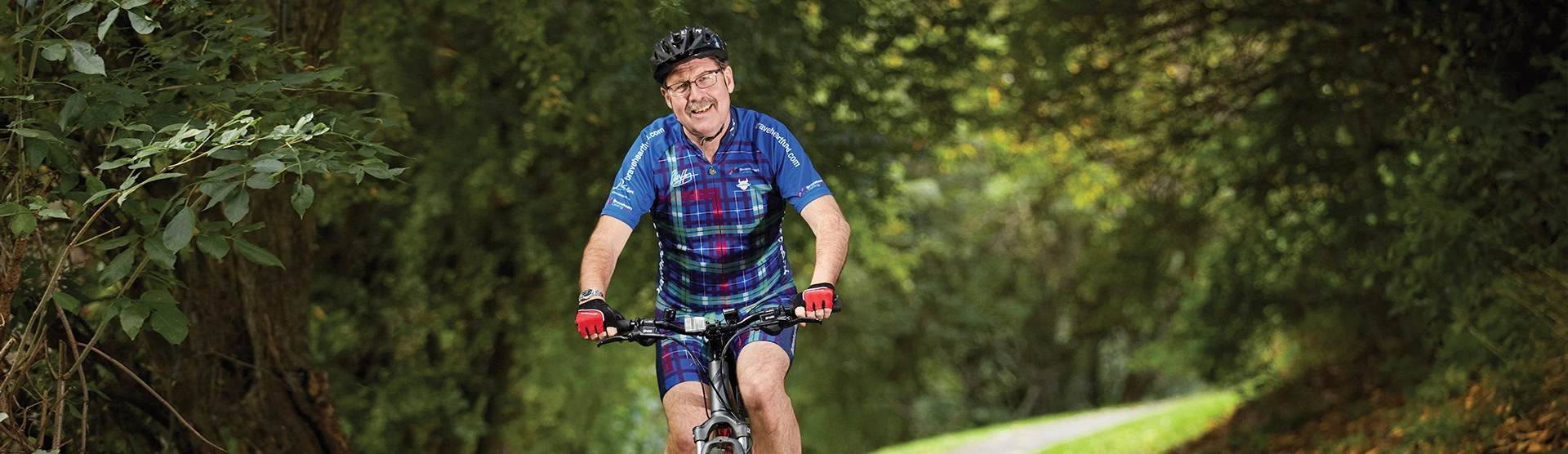 Grantley, our cycling accident client, on his bicycle.