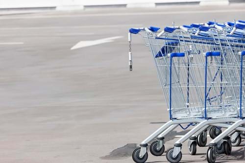 Trolleys in car park