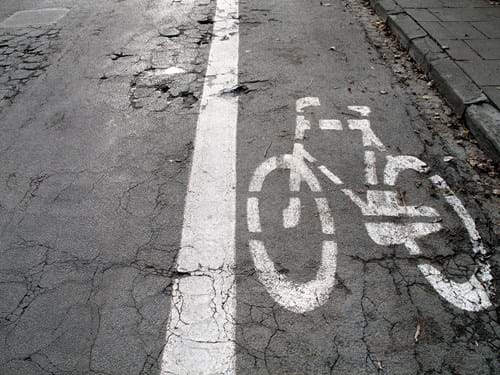 Bike lane in road